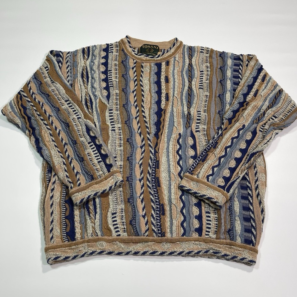 Vintage 90s Tosani Coogi Style Knit Sweater